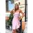 Women's Plus Size (42-46) Long Elegant Party Sleeveless Dress POLISH FASHION PMLBC23265-10 pink 34