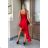 Women's Plus Size (42-46) Long Elegant Party Sleeveless Dress POLISH FASHION PMLBC23265-10 red 34