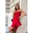 Women's Plus Size (42-46) Long Elegant Party Sleeveless Dress POLISH FASHION PMLBC23265-10 red 34