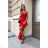 Women's Plus Size (42-46) Long Elegant Party Sleeveless Dress POLISH FASHION PMLBC23265-10 red 34