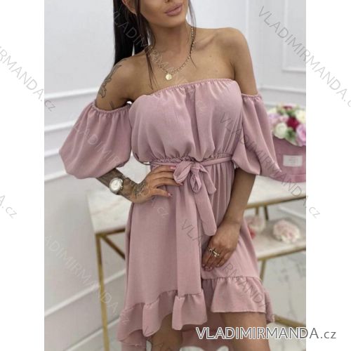 Women's Summer Carmen Off Shoulder Dress (S/M ONE SIZE) ITALIAN FASHION IMM23M56188