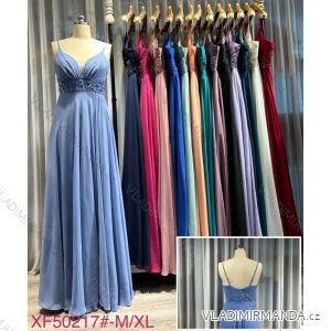 Satin Women's Long Summer Strapless Dress (S / M / L ONE SIZE) ITALIAN FASHION IMM22694