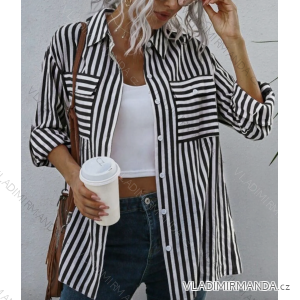 Women's Stripe Long Sleeve Shirt (S/M ONE SIZE) ITALIAN FASHION IMPCF2336285