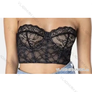 Women's Sleeveless Lace Crop Top (S/M ONE SIZE) ITALIAN FASHION IMPCF23wh8987