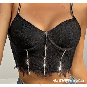 Women's Strappy Crop Top (S/M ONE SIZE) ITALIAN FASHION IMPCF23wh8991