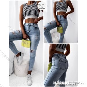 Jeans pants leatherette with zip (XXS-L) LAULIA JWA20108