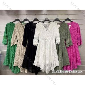 Women's Elegant Lace 3/4 Long Sleeve Dress (S/M ONE SIZE) ITALIAN FASHION IMWGS231745