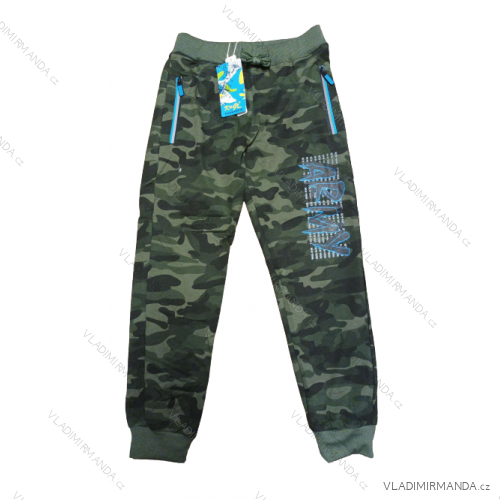 Tracksuit bottoms for children, teenagers, boys, camouflage (134-164) KUGO TM8226T