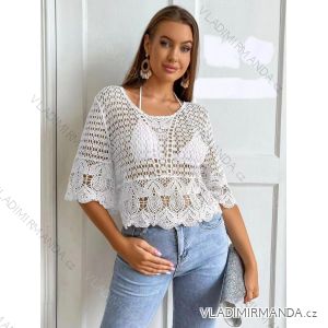 Women's Lace Long Sleeve Top (S/M ONE SIZE) SWEETISIMA ITALIAN FASHION IMD23384