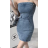 Women's Sleeveless Carmen Denim Dress (S/M ONE SIZE) ITALIAN FASHION IMPCF239059jeans