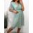 Women's Elegant Casual Short Sleeve Dress (S/M/L/XL ONE SIZE) ITALIAN FASHION IMPSH2335891V Green S / ML / XL