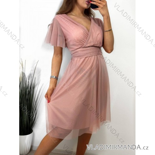 Šaty letní na ramínka dámské (S/M ONE SIZE) ITALSKÁ MÓDA IMPBB22B21841 L/XL Old-pink