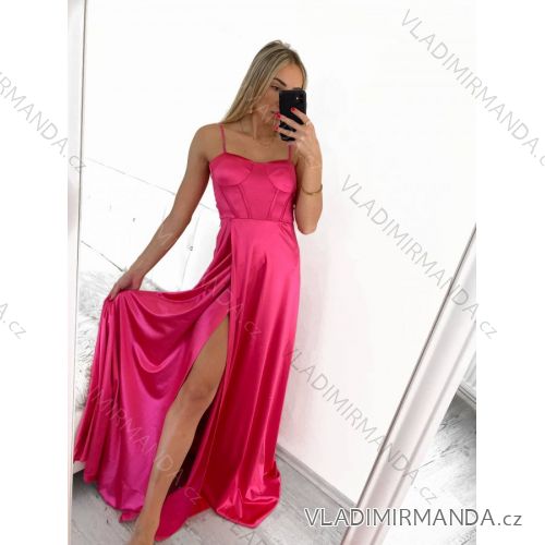 Women's long elegant party dress with straps (S/M ONE SIZE) ITALIAN FASHION IMPBB23B23505