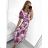Women's Long Pleated Chiffon Belt Short Sleeve Dress (S/M ONE SIZE) ITALIAN FASHION IM42311331