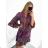 Summer short sleeve summer dress (S / M ONE SIZE) ITALIAN FASHION IMWY21019 M / L purple