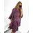 Summer short sleeve summer dress (S / M ONE SIZE) ITALIAN FASHION IMWY21019 M / L purple