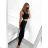 Women's long velvet sweatpants (S-XL) TURKISH FASHION TMWL20633 S/M black