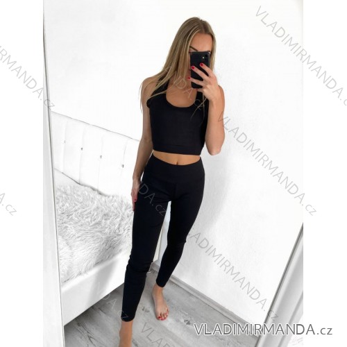 Women's long velvet sweatpants (S-XL) TURKISH FASHION TMWL20633 S/M black