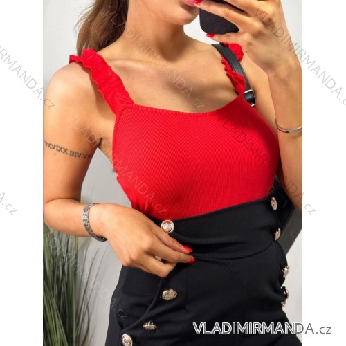 Tílko body dámské na ramínka  (S/M ONE SIZE) ITALSKá MóDA IMM20625 S/M red