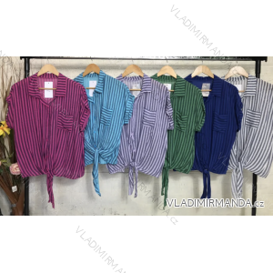 Tunic Shirt Short Sleeve Women's Stripe (S/M ONE SIZE) ITALIAN FASHION IMPGM2319398