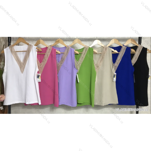 Women's Sleeveless Tunic T-Shirt (S/M ONE SIZE) ITALIAN FASHION IMPGM233454