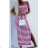 Women's Stripe Sleeveless Carmen Long Dress (S/M ONE SIZE) ITALIAN FASHION IMPGM2311542