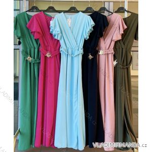 Women's Long Chiffon Short Sleeve Dress (S/M ONE SIZE) ITALIAN FASHION IMWGS231048