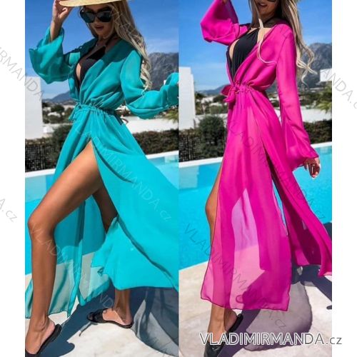 Women's Long Chiffon Short Sleeve Dress (S/M ONE SIZE) ITALIAN FASHION IMWGS231048