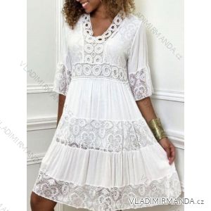 Women's Elegant Lace 3/4 Long Sleeve Dress (S/M ONE SIZE) ITALIAN FASHION IMWGS231830