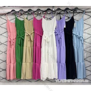 Women's Long Chiffon Short Sleeve Dress (S/M ONE SIZE) ITALIAN FASHION IMWGS231048