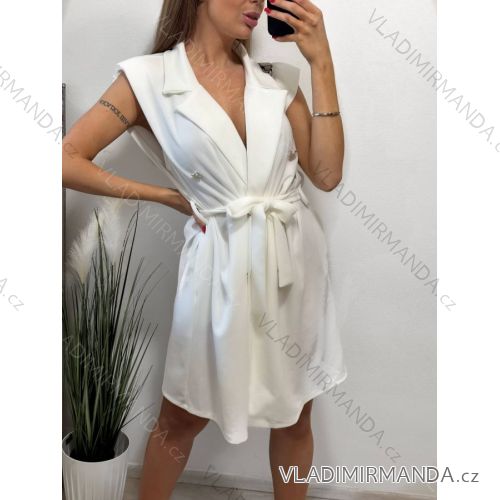 Šaty letní na ramínka dámské (S/M ONE SIZE) ITALSKÁ MÓDA IMPBB22B21841 S/M white