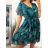 Women's Floral Short Sleeve Chiffon Dress (S/M/L ONE SIZE) ITALIAN FASHION IM423262