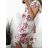 Women's Floral Short Sleeve Chiffon Dress (S/M/L ONE SIZE) ITALIAN FASHION IM423262