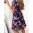 Women's Floral Short Sleeve Chiffon Dress (S/M/L ONE SIZE) ITALIAN FASHION IM423262