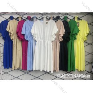 Women's Short Sleeve Summer Chiffon Dress With Belt (S/M ONE SIZE) ITALIAN FASHION IMWD231859