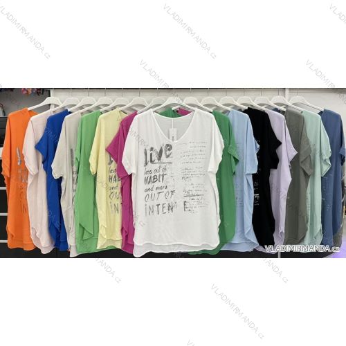 Women's Plus Size Short Sleeve T-Shirt (XL/2XL ONE SIZE) ITALIAN FASHION IMWD231867