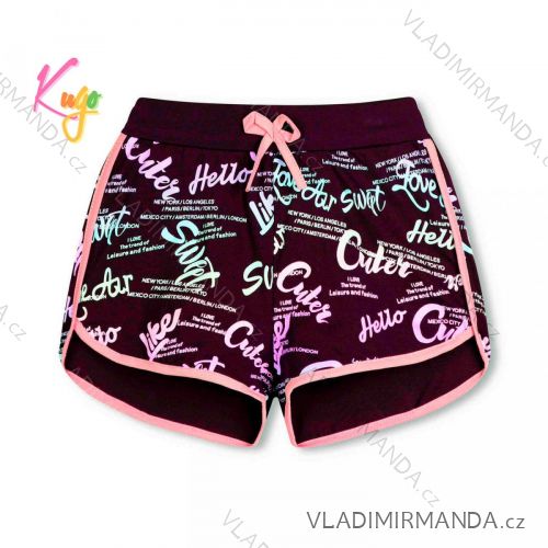 Kraťas shorts with sequins baby teen girl (98-128) KUGO K627