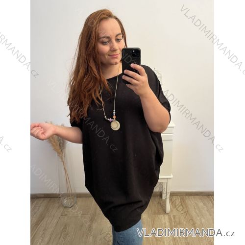 Women's Plus Size Oversize Short Sleeve Tunic (3XL/4XL/5XL ONE SIZE) ITALIAN FASHION IMBM23COLET