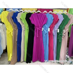 Women's Long Chiffon Short Sleeve Dress (S/M ONE SIZE) ITALIAN FASHION IMWGS231048