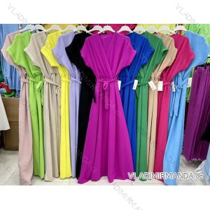 Women's Long Chiffon Short Sleeve Dress (S/M ONE SIZE) ITALIAN FASHION IMWGS231048