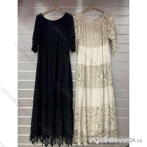 Women's Summer Long Lace Short Sleeve Dress (S/M ONE SIZE) ITALIAN FASHION IMWGB232148