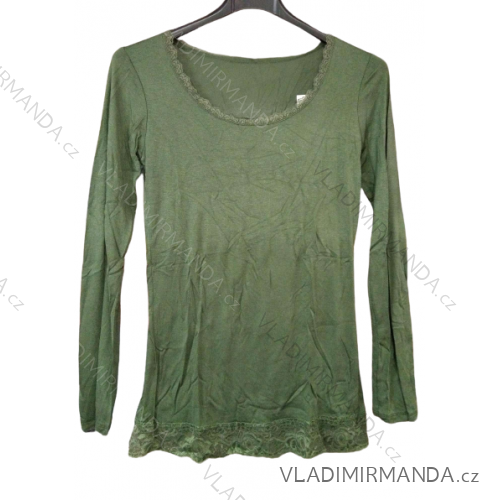 T-shirt long sleeve lace (uni sl) ITALIAN Fashion IM71787215C-M Khaki S / M one size