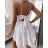 Carmen summer chiffon summer dress (S / M ONE SIZE) ITALIAN FASHION IMWA222561 S/M white