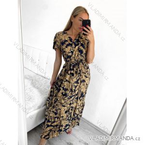 Women's Long Chiffon Short Sleeve Dress (S/M ONE SIZE) ITALIAN FASHION FMPZM23A081-13