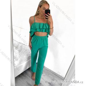 Summer elegant pants set and women's top (S / M ONE SIZE) ITALIAN FASHION IMWG221626