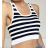 Women's Stripe Crop Top (S/M ONE SIZE) ITALIAN FASHION IMPBB2322182n