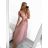 Women's Long Party Elegant Summer Sleeveless Dress (S/M ONE SIZE) ITALIAN FASHION IMPSH233584 Pink S/M