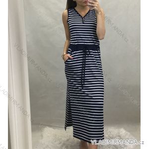 Women's long stripe summer dress with wide straps (size s/ml/xl) ITALIAN FASHION IM620949-1/DUR