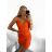 Women's Long Chiffon Short Sleeve Dress (S/M ONE SIZE) ITALIAN FASHION IMWGS231048 S/M oranžová