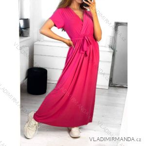 Women's Long Summer Short Sleeve Dress (S/M ONE SIZE) ITALIAN FASHION IM323111